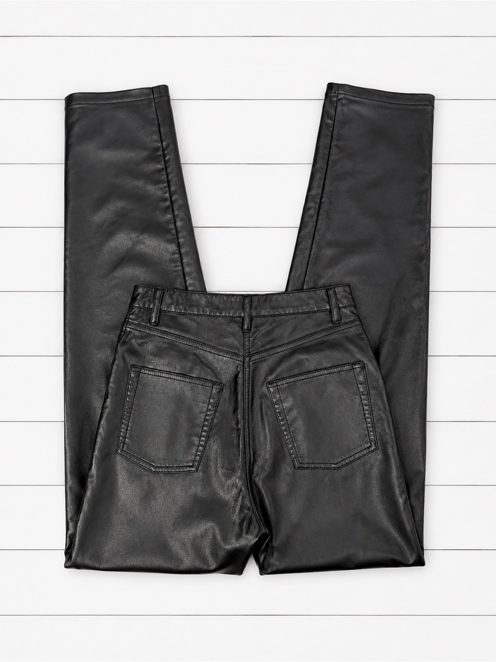 Wilfred Faux Leather Straight Leg Pants | Black | Size 2 | Aritzia - Picture 4 of 6